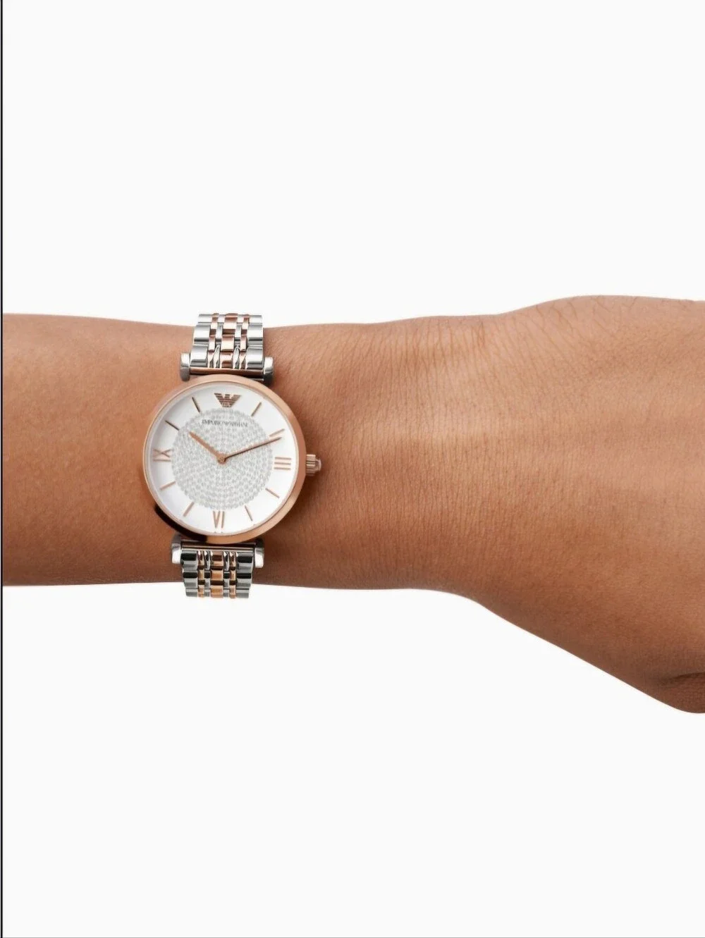 Emporio Armani Women's Two-Hand Two-Tone Stainless Steel Ladies Watch